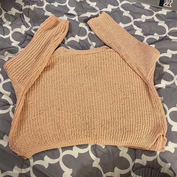 Woven Heart Lace-Up Front Pink Chenille Sweater - Picture 8 of 11